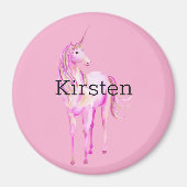 Aimant Unicorne or rose blanc (Devant)