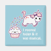 Aimant Unicorne rose caca (Devant)