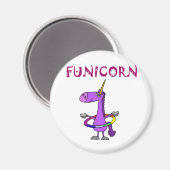 Aimant Unicorne violette drôle avec Hula Hoop (Recto/Verso)