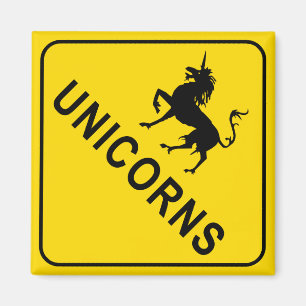Aimant Unicorns - Signal d'avertissement de passage à ni