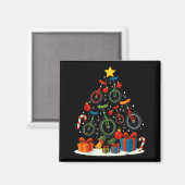 Aimant Unicycling Unicycle Christmas Tree Xmas  (Recto/Verso)