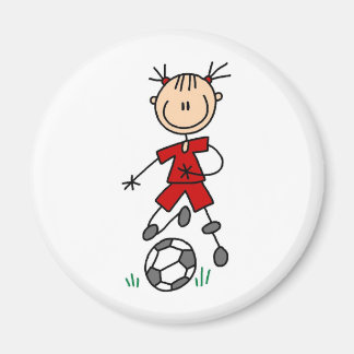 Aimant Uniforme de football rouge fille