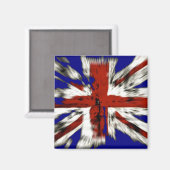 Aimant Union Jack britannique en détresse (Recto/Verso)