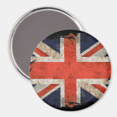 Aimant Union Jack déchiquetée âgée (Recto/Verso)