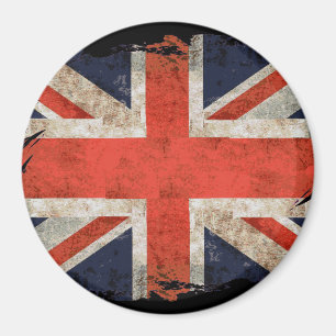 Aimant Union Jack déchiquetée âgée