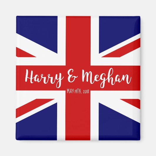 Aimant Union Jack personnalisée | Mariage royal (Devant)