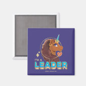 Aimant Unique à la licorne "I’m a Leader" Design (Recto/Verso)