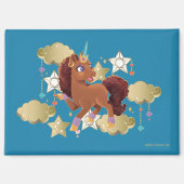 Aimant Unique aux étoiles et aux nuages Unicorne (Recto)