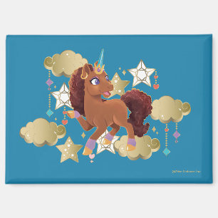 Aimant Unique aux étoiles et aux nuages Unicorne
