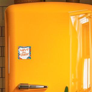 Aimant Unique Bold Boho Super Retro Wavy Enregistrer la d