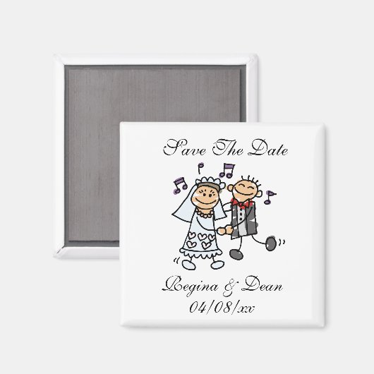 Aimant Unique Enregistrer Les Dates Mariage Dance Bride G (Recto/Verso)