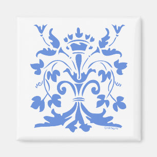 Aimant Unique Fleur de lis Queen (bleu)