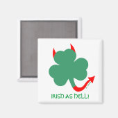 Aimant Unique Shamrock irlandais Devil Horns Spiked Tail (Recto/Verso)