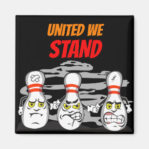 Aimant Unis Nous Tenons, Quilles de Bowling, Noir