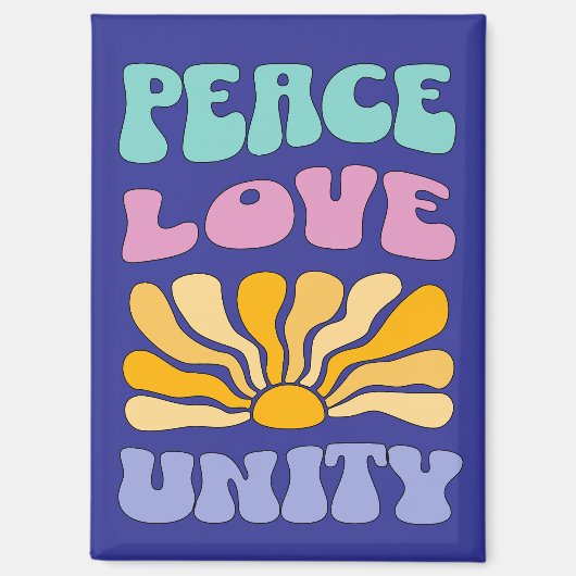 Aimant Unité de l'amour pour la paix (Recto)