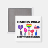 Aimant Unité sur la division Kamala Harris Tim Walz (Recto/Verso)