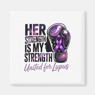 Aimant United For Lupus Purple Awareness Ribbon And Boxin