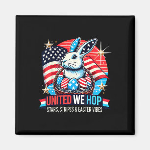 Aimant United We Hop - Patriotique Bunny de Pâques Fierté
