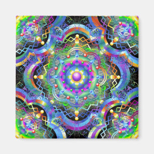 Aimant Univers Mandala Couleurs Psychédéliques