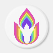 Aimant Universalisme unitaire arc-en-ciel chalice flamboy (Devant)
