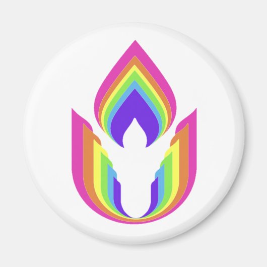 Aimant Universalisme unitaire arc-en-ciel chalice flamboy (Devant)