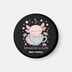 Aimant Unwind-a-Lotl Mignon Axolotl dans une Tasse de Thé