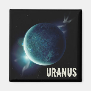Aimant Uranus bleu planète 3d espace univers illustratio