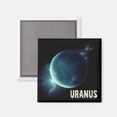 Aimant Uranus bleu planète 3d espace univers illustration (Recto/Verso)