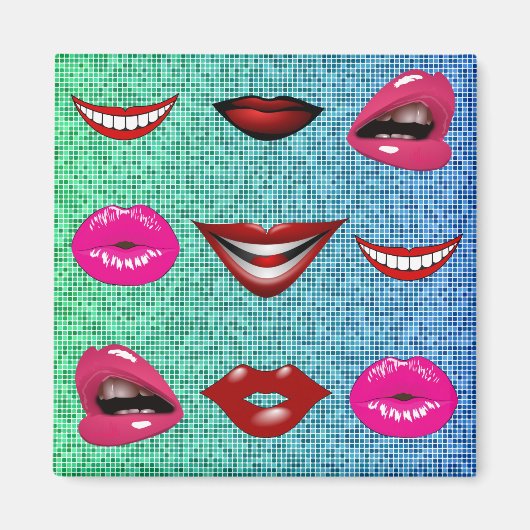 Aimant Urban Funky Hip Cool Lips Motif (Devant)