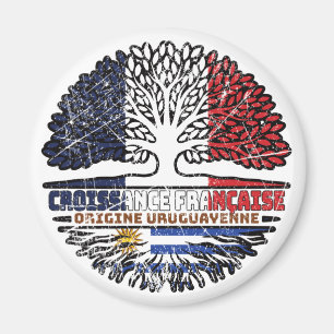 Aimant Uruguay FRANÇAIS FRANÇAIS Drapeau des racines d'ar