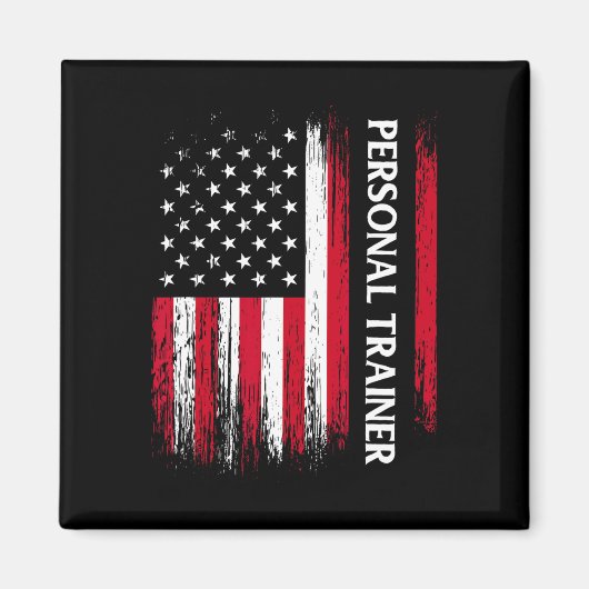 Aimant Us American Flag Personal Trainer Fitness Instruct (Devant)