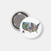 Aimant US American United States Map Flag License Plate A (Recto/Verso)