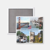 Aimant US San Francisco - Golden Gate Bridge - Téléphériq (Recto/Verso)
