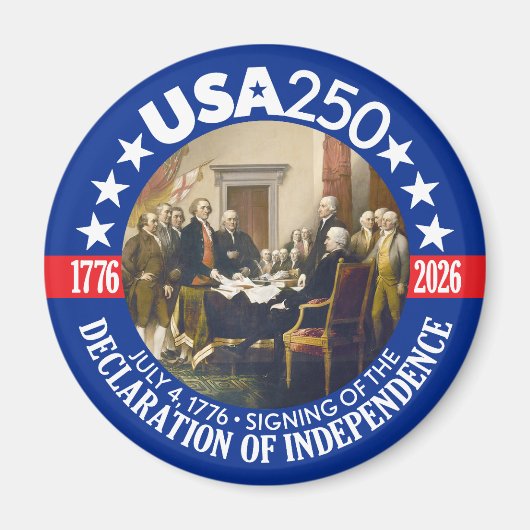 Aimant USA 250 - 1776-2026 - Déclaration d'indépendance (Devant)