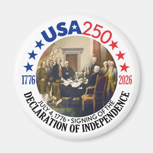 Aimant USA 250 - 1776-2026 - Déclaration d'indépendance (Devant)