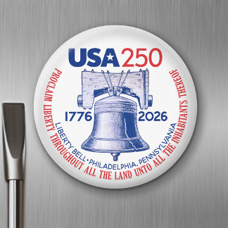 Aimant USA 250 - 1776-2026 - Liberty Bell Rouge Bleu Bleu