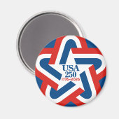 Aimant USA 250 - 1776-2026 Star Design Vintage (Recto/Verso)