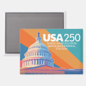 Aimant USA 250 Birthday Capital - America Celebration (Recto/Verso)