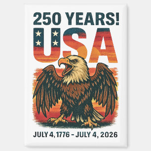 Aimant USA 250 Years - Patriotic Bald Eagle 4 juillet 202