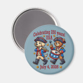 Aimant USA 250th Anniversary Souvenir - Patriotique (Recto/Verso)