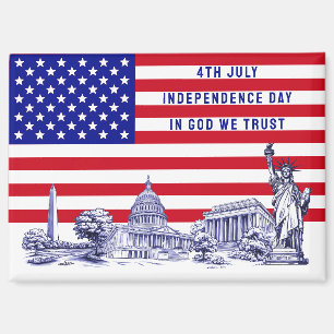 Aimant USA Amérique Drapeau Monument Illustration Souveni