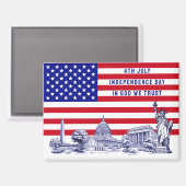 Aimant USA Amérique Drapeau Monument Illustration Souveni (Recto/Verso)