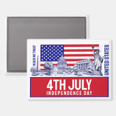 Aimant USA Amérique Drapeau Monument Illustration Souveni (Recto/Verso)
