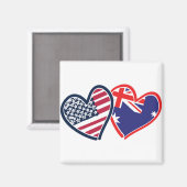 Aimant USA Australie Amour (Recto/Verso)