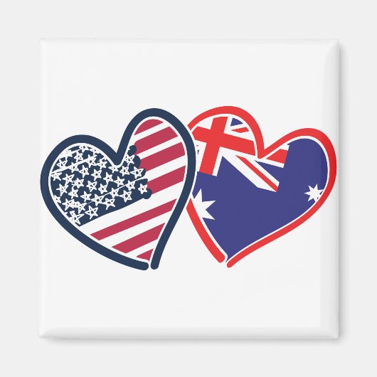 Aimant USA Australie Amour (Devant)