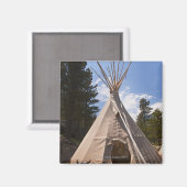 Aimant USA, Dakota du Sud, teepee indienne traditionnelle (Recto/Verso)