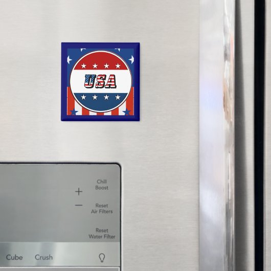 Aimant USA - Drapeau américain et étoiles dans le cercle  (In situ (réfrigérateur))