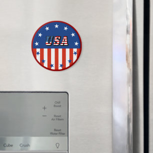Aimant USA - Drapeau américain et étoiles en cercle