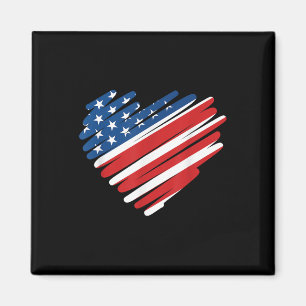 Aimant Usa Drapeau Coeur American Patriotic Memorial Day