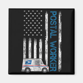 Aimant Usa Flag Patriotic Stal Worker Mailman Mail Lady N